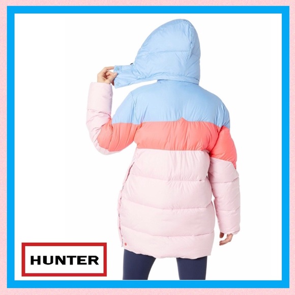 Hunter Original Puffer Jacket Vivid Blue Pink - Picture 10 of 16